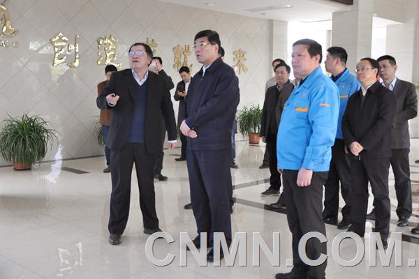 3月13日下午，安徽省副省長何樹山一行到安徽銅冠銅箔公司參觀調(diào)研。銅陵有色集團公司黨委副書記、總經(jīng)理龔華東，銅陵有色股份公司副總經(jīng)理方文生陪同調(diào)研。