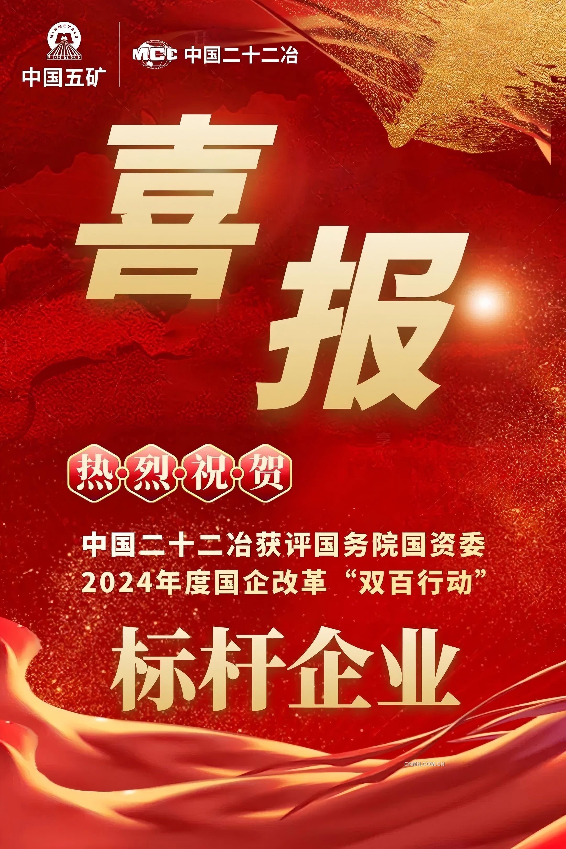 中國二十二冶再度榮膺“雙百行動”標桿企業(yè)